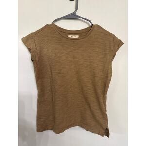 Madewell Slub Cotton Tee | Tan Neutral | Size XS